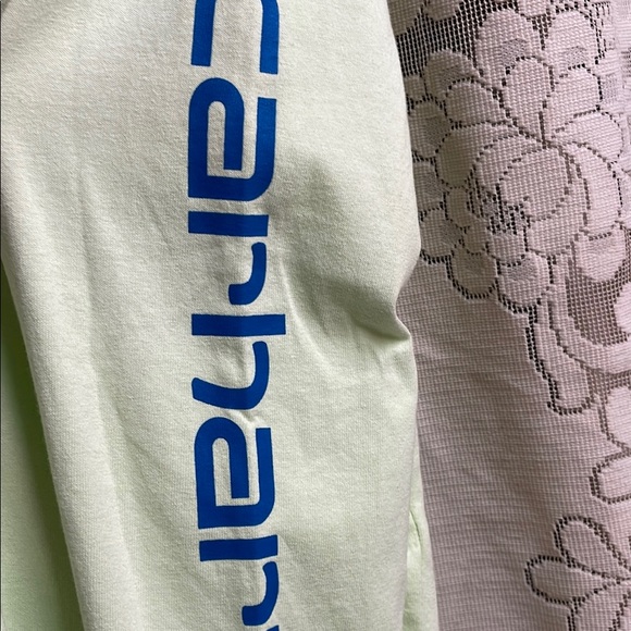 Carhartt Long Sleeve Tee Green Blue Graphics 100%Cotton - Picture 4 of 5